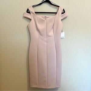 NWT Calvin Klein Blush Pink Cold Shoulder Sheath Dress - Size 10